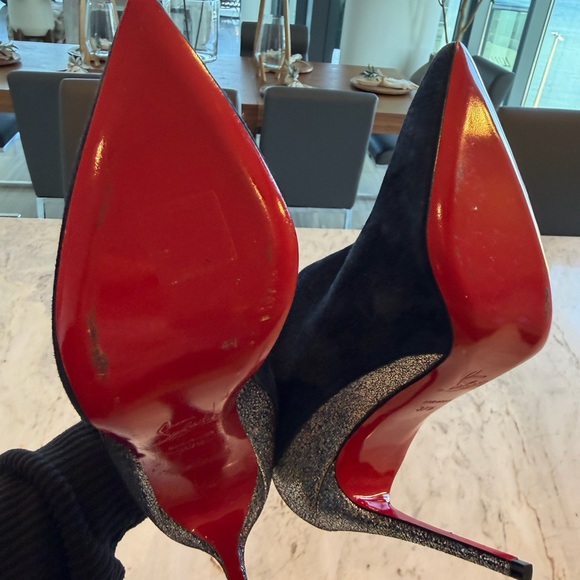 Christian Louboutin Navy and Silver Women's Ankle Boots - Picture 7 of 9